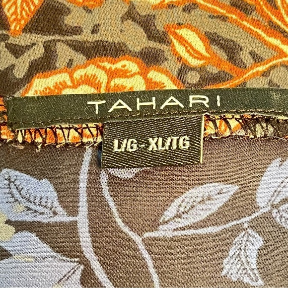 Tahari Women’s Blue/Yellow/Pink Floral Kimono Duster Top L/XL Swim Cover Up - Picture 8 of 11